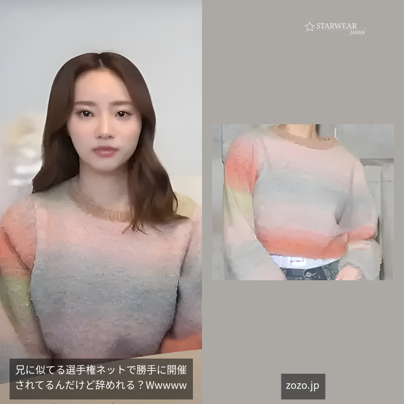 パフスリーブグラデーションニット