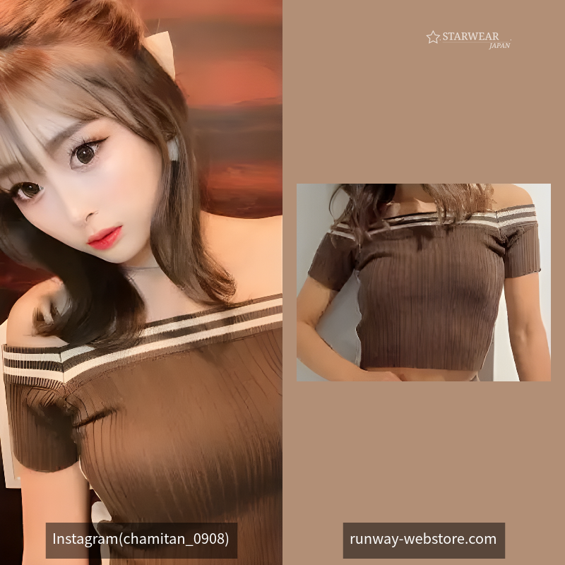 2WAYオフショルラインニットTOPS