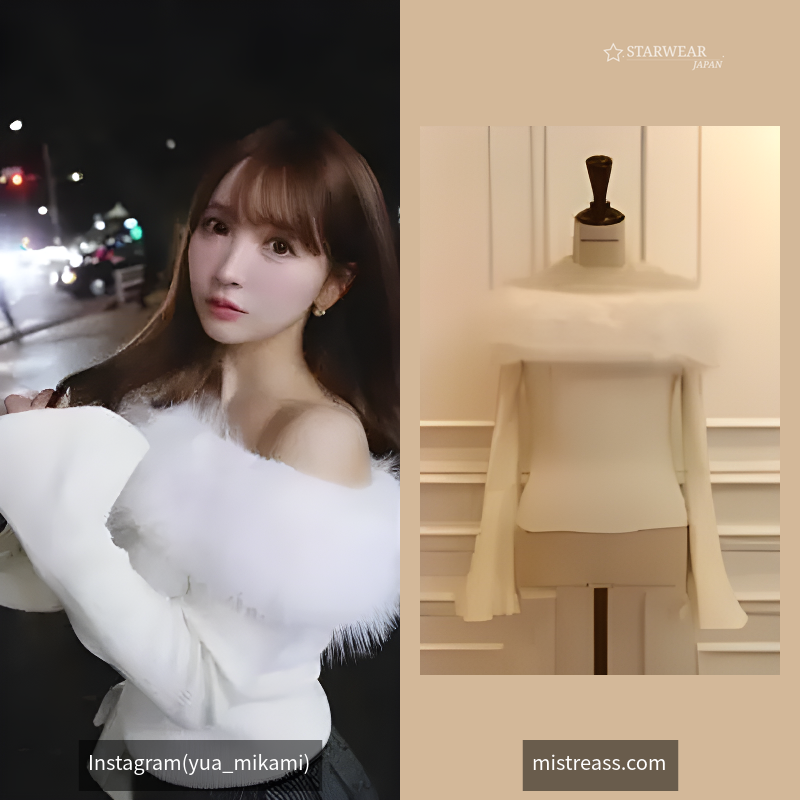 Fur Off Shoulder Knit Top