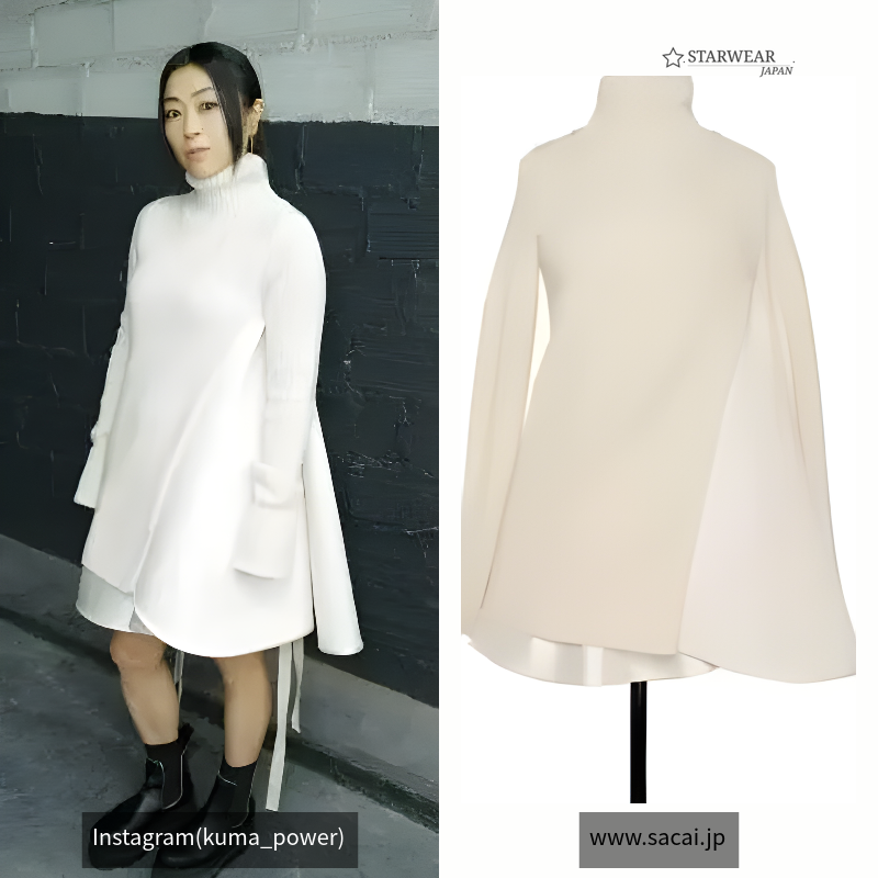 Wool Knit x Satin Bonding Dress