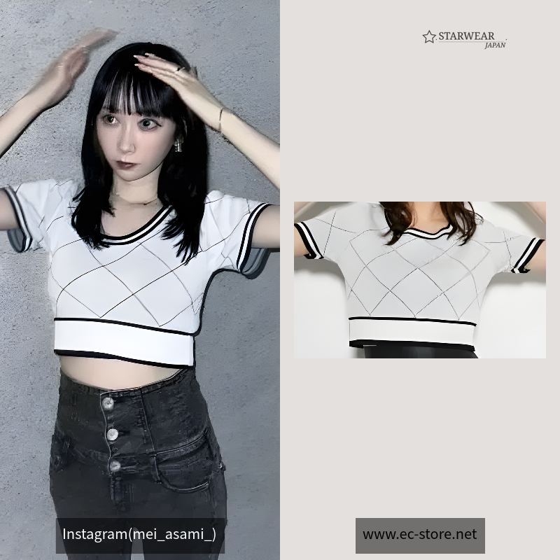 2WAYダイヤラインKnit TOP