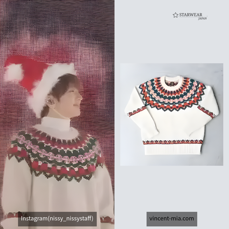Mohair nordic crew neck knit