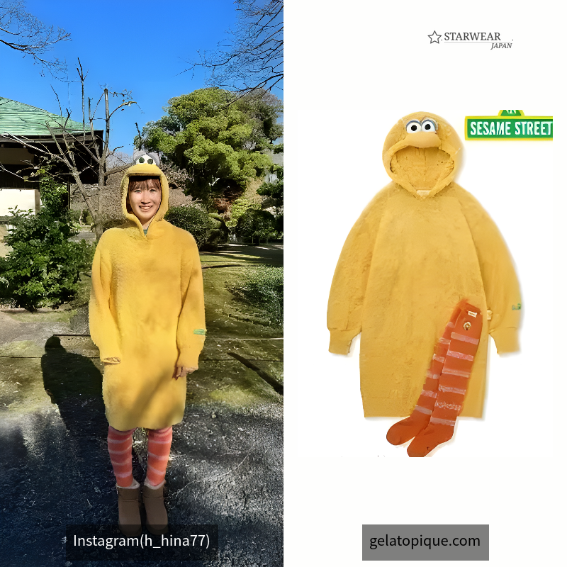 【SESAME STREET】【ONLINE限定】ビッグバードワンピース&ロングソックスセット