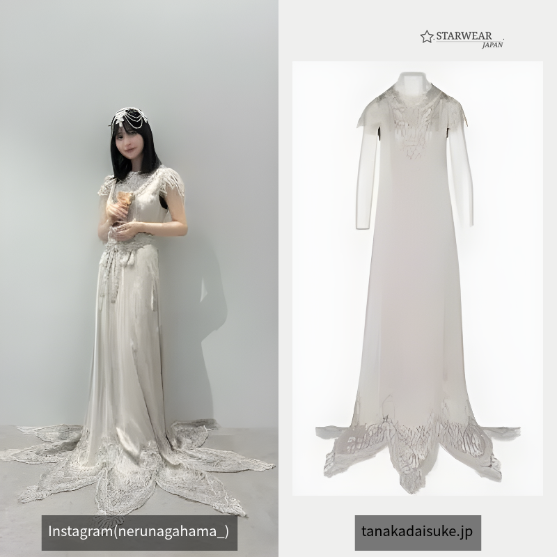 scale brade embroidery long dress
