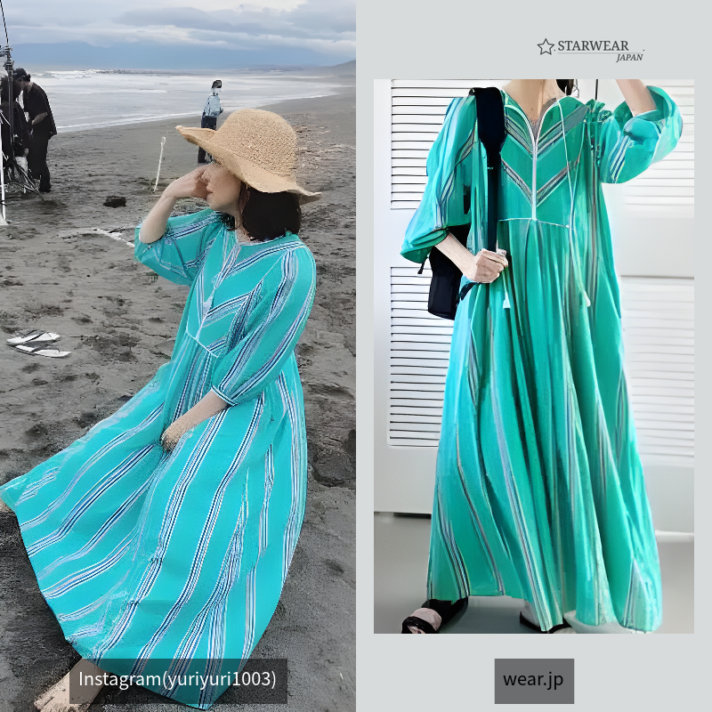 COTTON VOILE STRIPE DRESS