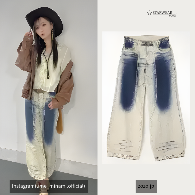 WASH PRINT FLARE デニム