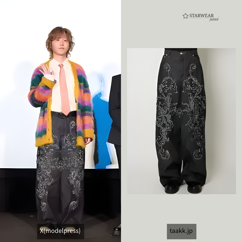 SCULPTURE DENIM WIDE PANTS