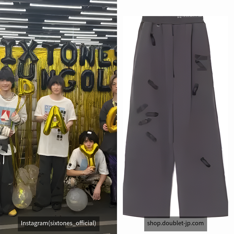 BANDAGE EMBROIDERY SWEAT PANTS