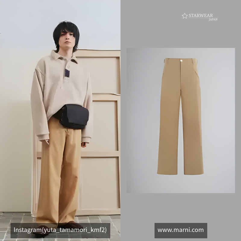 ライトブラウン ストレートパンツ