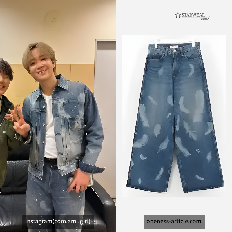 "MASU BOYS" FEATHER BAGGY JEANS