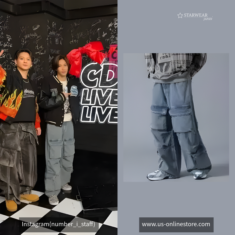 CEMICALBLEACH DENIM CARGO PANTS