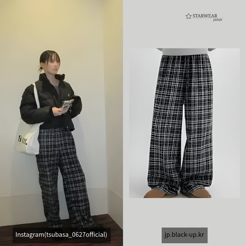 テプシー起毛チェックバンディングパンツ