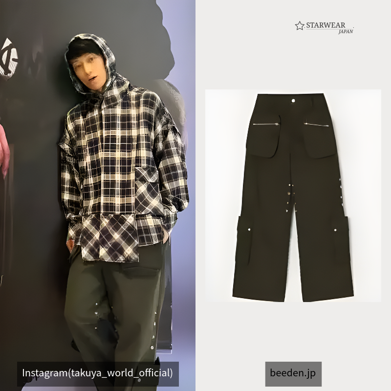 DETACHABLE POCKET TUCK STRAIGHT PANTS