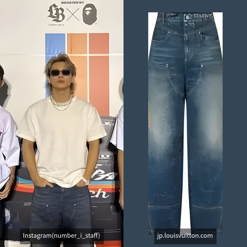 ウォッシュデニムワークウェアパンツ