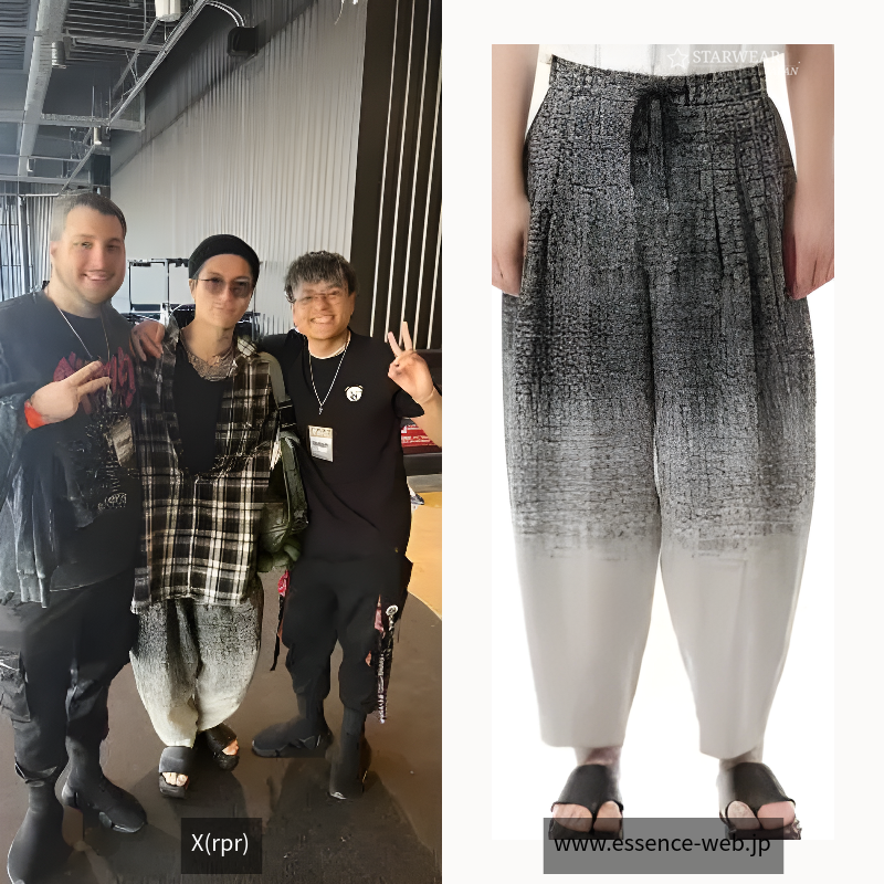LI/C GRADATION JACQUARD TRIPLE PLEATED EASY PANTS