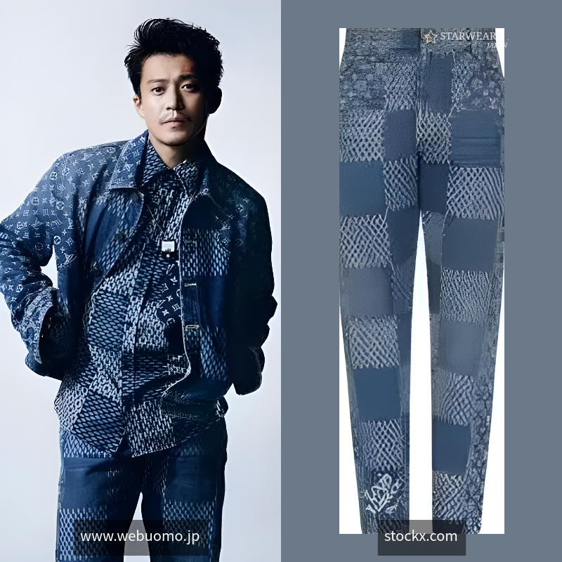 Giant Damier Waves MNGM Denim Pants