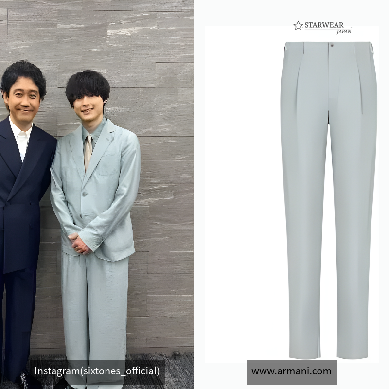 ダブルタックパンツ シルク混紡ツイル