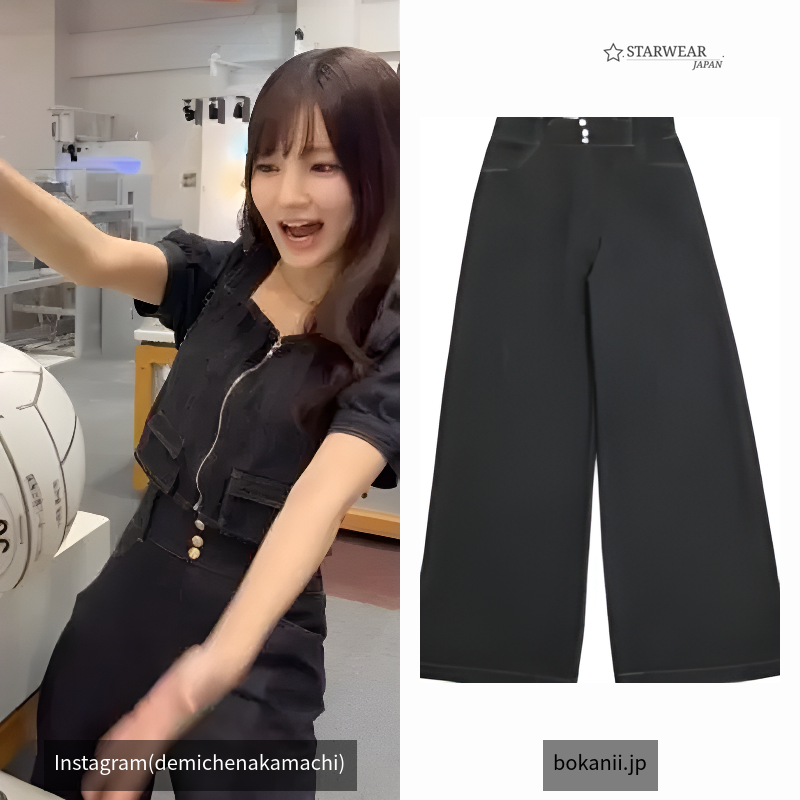 バックジップワイドパンツ