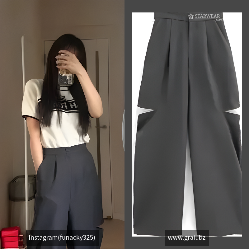 サイドカットワイドパンツ
