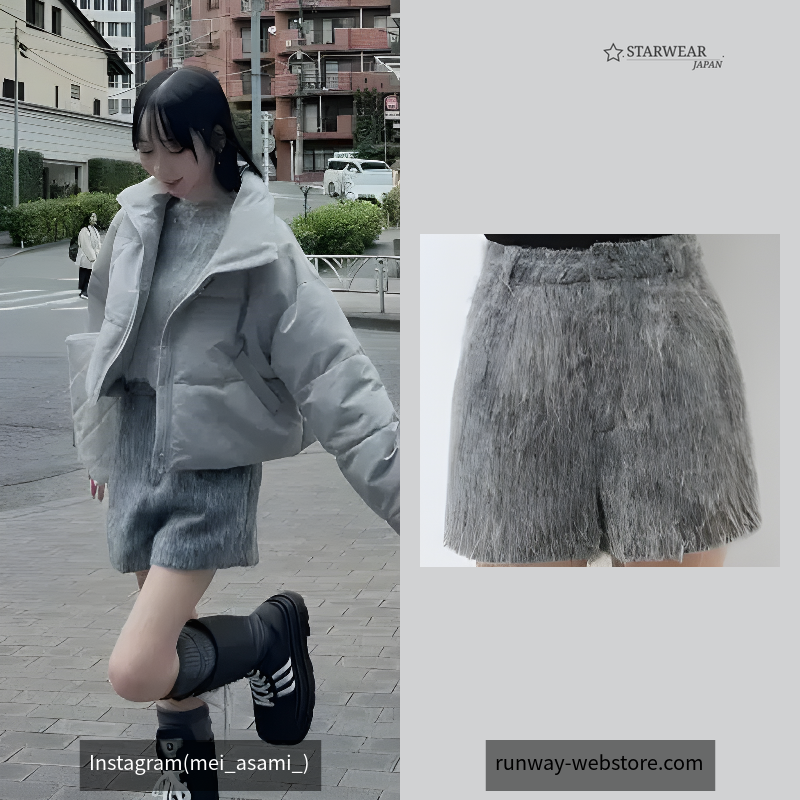 シャギータックショートパンツ
