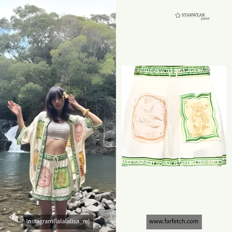 Porcelain silk shorts