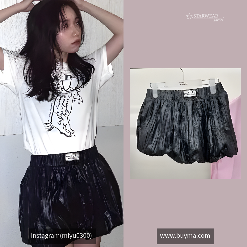 BALLOON MINI SKIRT CRINKLED