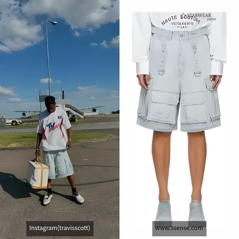 Blue Multipocket Denim Shorts