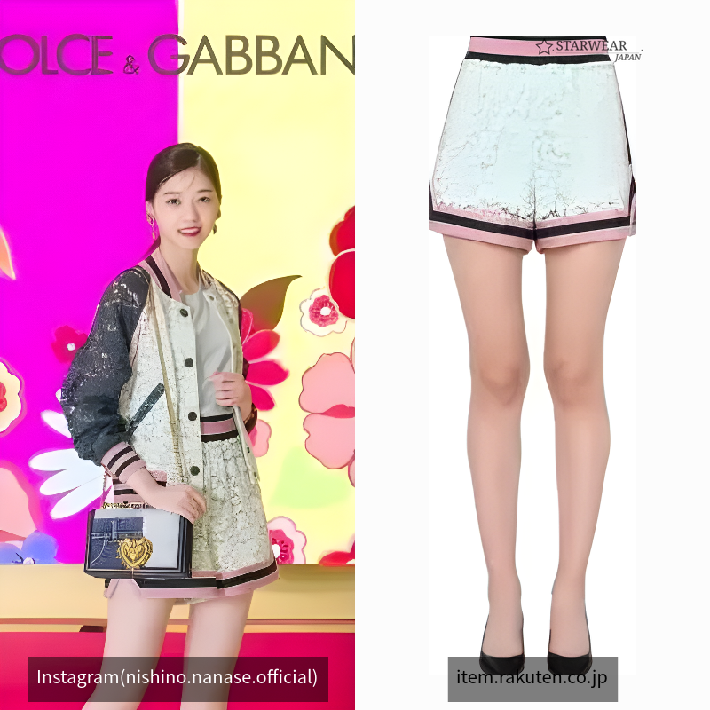 Contrast-stripe Lace Shorts In Light Green