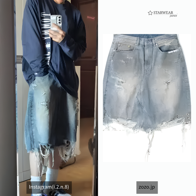 RING CRASH DENIM SHORTS