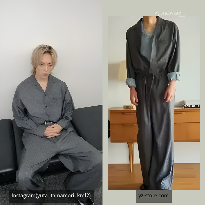 Open Collar Stripe Belted Jump Suit