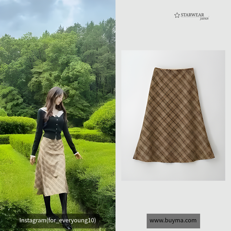 CHECK MIDI SKIRT