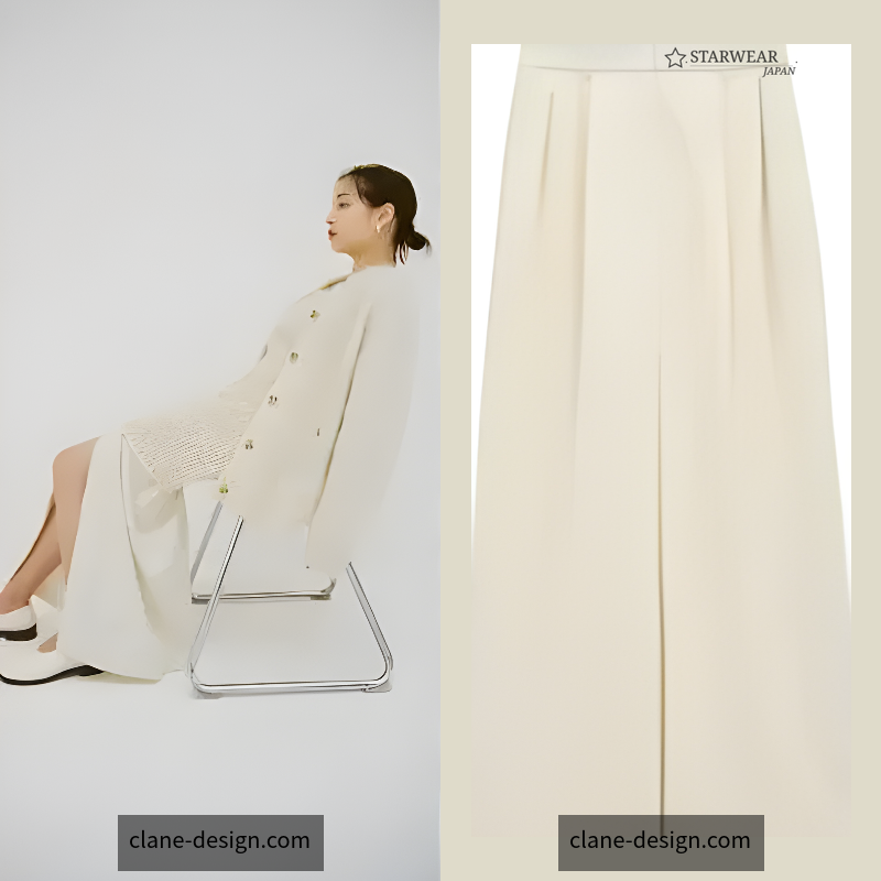 FRONT SLIT TUCK SKIRT