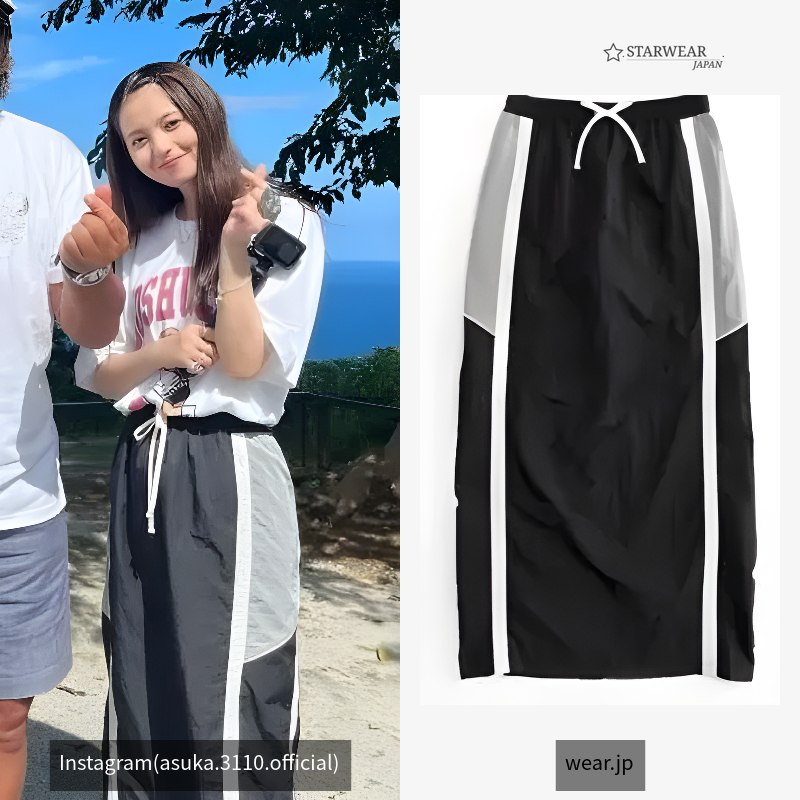 Metallic Maxi Skirt/サイドラインナイロンタイトスカート