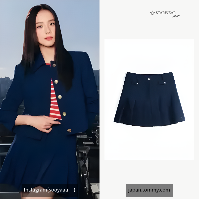ゴールドボタンプリーツミニスカート / GOLD BUTTON PLEATED MINI SKIRT