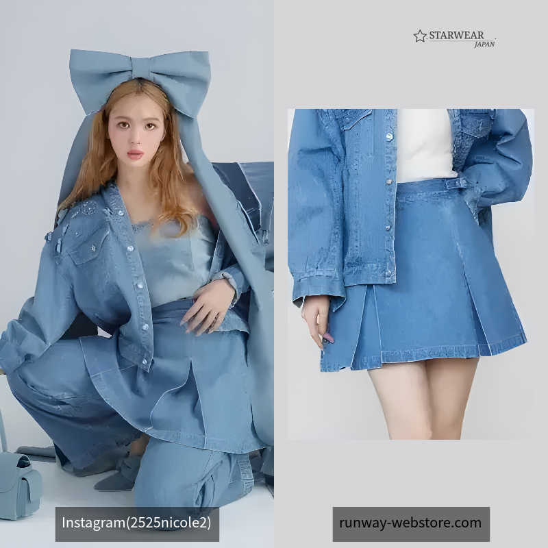 DENIM TUCK MINI SK