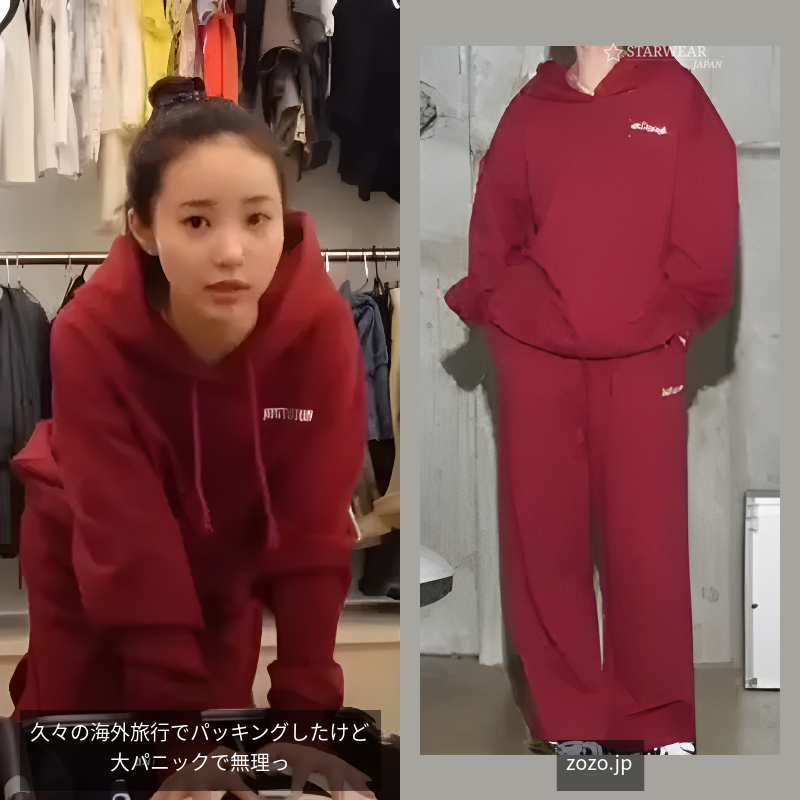 ロゴ刺繍パーカーセットアップ