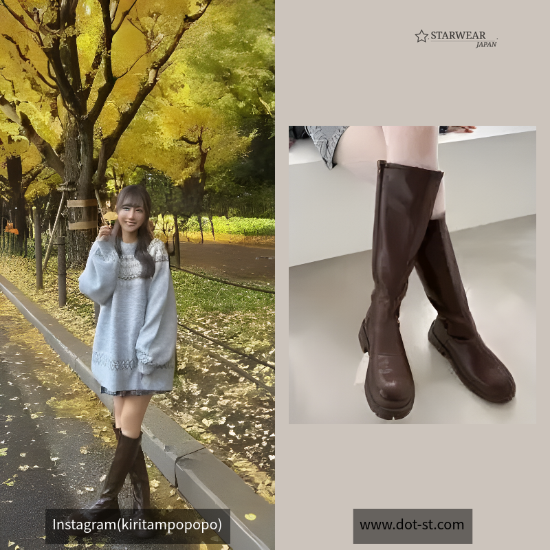 インヒールストレッチロングブーツ