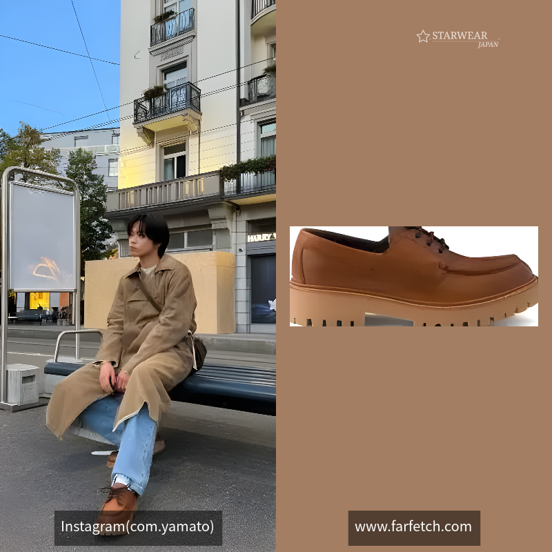 Laced leather loafers