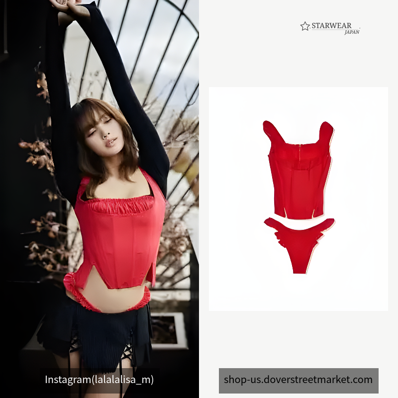 Dilara Women's Corseted Bikini Red